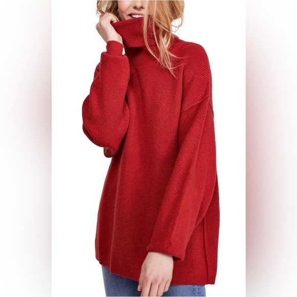 Free People Sweaters - Free People Bold Red Turtleneck Sweater